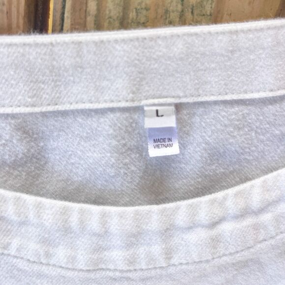 Muji Long Sleeve Flannel Top - Ivory - Boat Neck - Women's Size Large - Picture 8 of 8